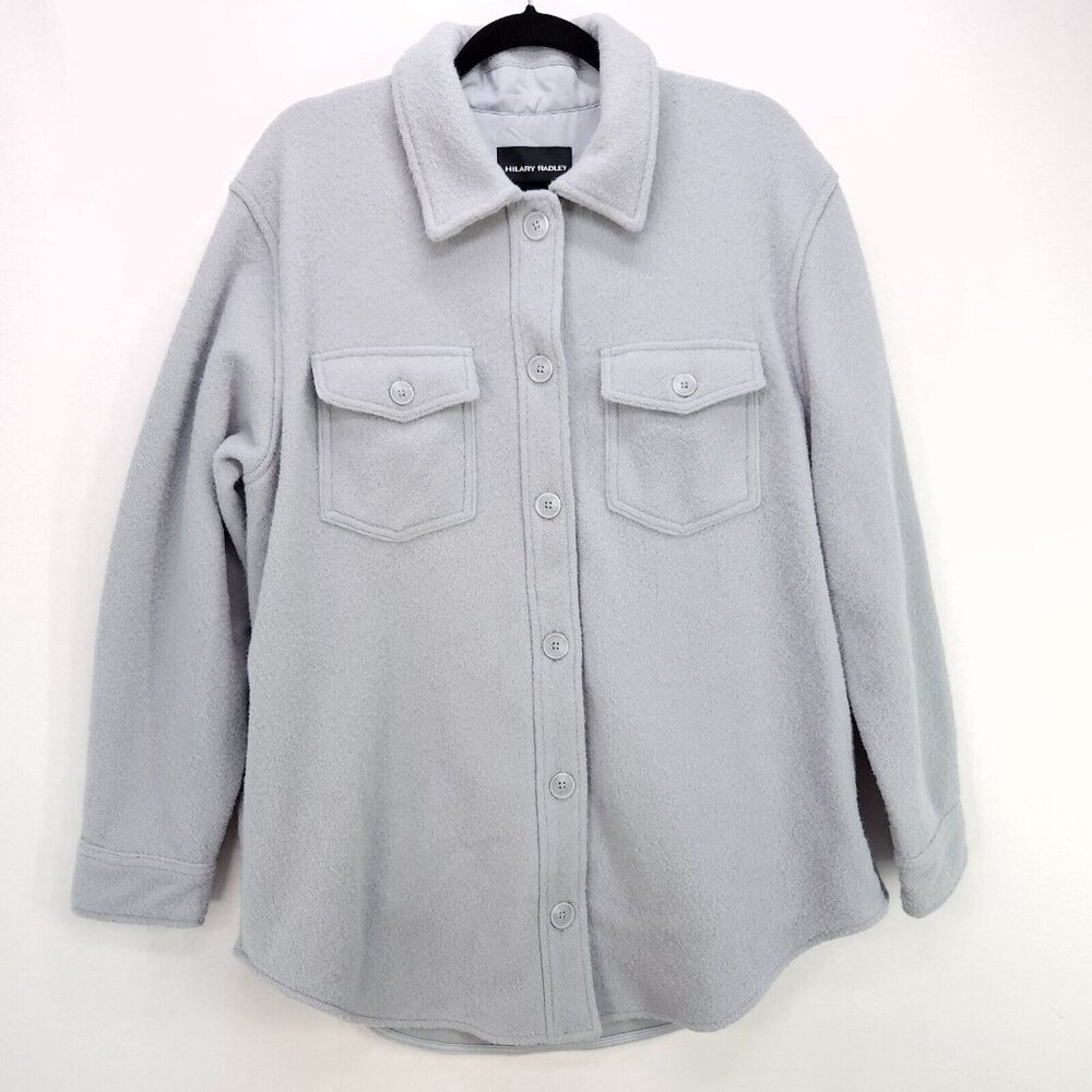Hilary Radley Women's Button Up Shirt Jacket Blue Shacket Size Large